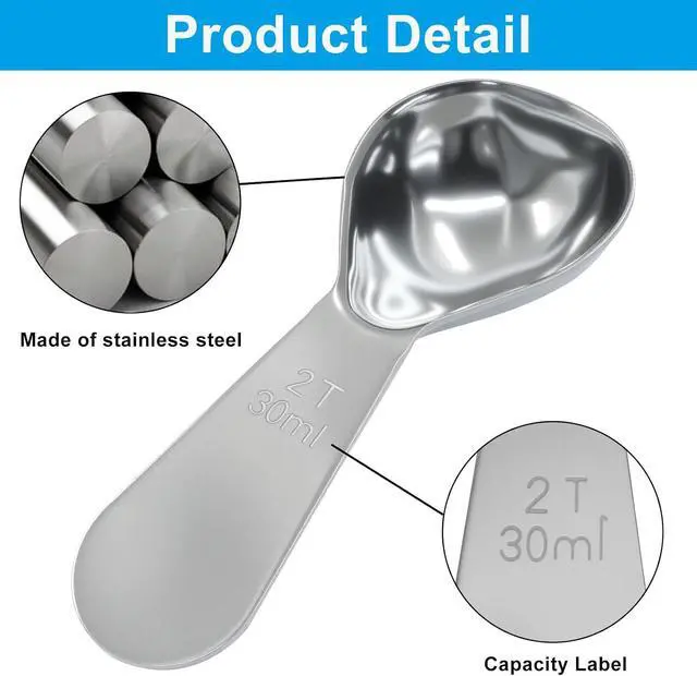 Alt view image 2 of 5 - 4Pcs Stainless Steel Coffee Scoop, 2 Tablespoon, 30ml