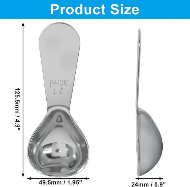 Alt view image 4 of 5 - 4Pcs Stainless Steel Coffee Scoop, 2 Tablespoon, 30ml