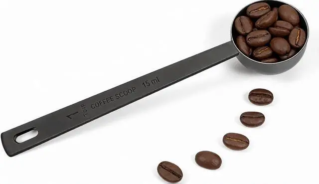 Main image of Coffee Scoop 15ml (1 Tbsp) Stainless Steel Tablespoon - Long Handle Measuring Spoon for Ground Coffee, Espresso, Protein Powder & Loose Tea | Dishwasher Safe with Hanging Hole