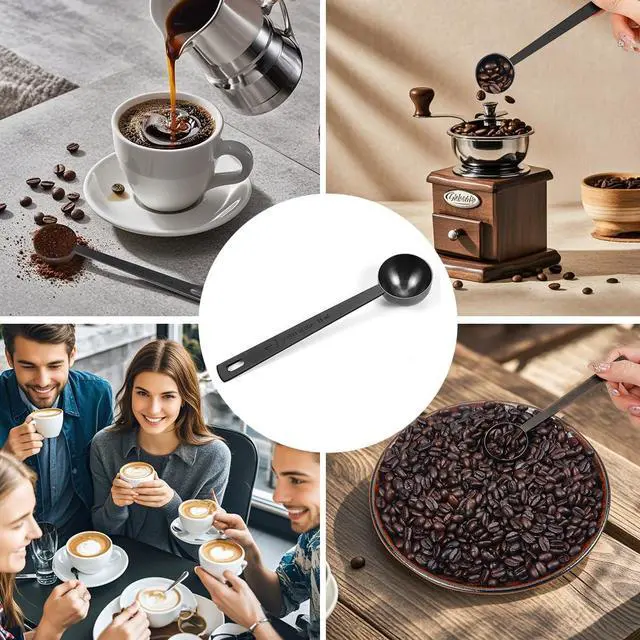Alt view image 6 of 7 - Coffee Scoop 15ml (1 Tbsp) Stainless Steel Tablespoon - Long Handle Measuring Spoon for Ground Coffee, Espresso, Protein Powder & Loose Tea | Dishwasher Safe with Hanging Hole