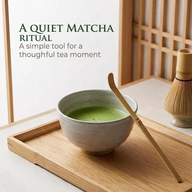 Alt view image 5 of 7 - Matcha Scoop Bamboo, Bamboo Matcha Scoop Japanese Chashaku Hooked Green Tea Spoon 18cm Tea Ceremony Utensils for Tea Lover, Tea Scoops, Coffee, Tea and Espresso