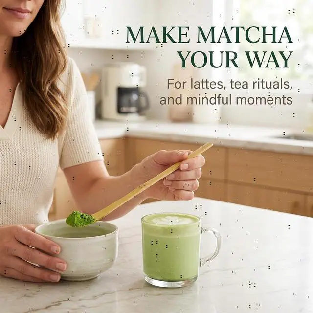 Alt view image 6 of 7 - Matcha Scoop Bamboo, Bamboo Matcha Scoop Japanese Chashaku Hooked Green Tea Spoon 18cm Tea Ceremony Utensils for Tea Lover, Tea Scoops, Coffee, Tea and Espresso