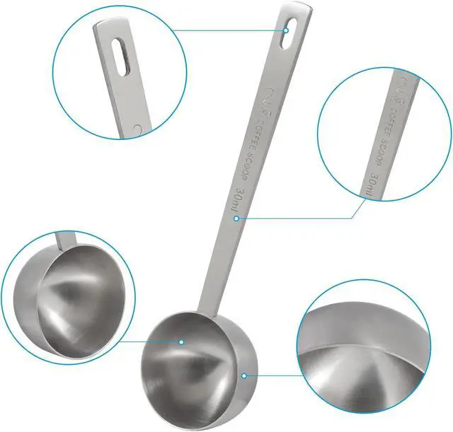 Alt view image 4 of 5 - 4-Piece Stainless Steel Long Handle Measuring Spoons