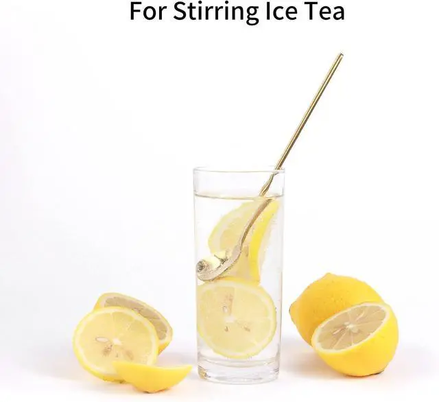 Alt view image 4 of 6 - 4 PCS 6.7 Inches Coffee Spoons, Stirring Spoons, Tea Spoons Long Handle, Teaspoons, Gold Spoons, Ice Tea Spoons, Long Spoons for Stirring, Espresso Spoons Stainless Steel