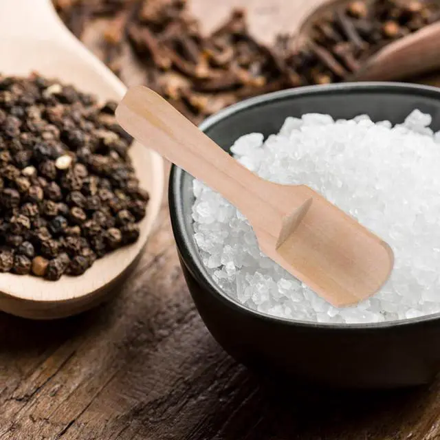 Alt view image 3 of 7 - DOITOOL Mini Wooden Salt Spoon Set 5Pcs Small Tea Scoop Kitchen Spice Shovels for Flour Sugar Cereal Serving with Various Handles 4.33In