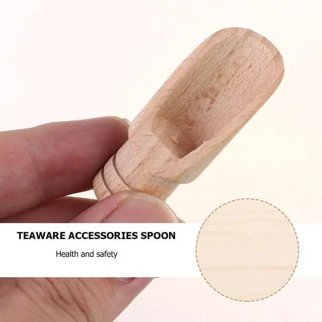 Alt view image 6 of 7 - DOITOOL Mini Wooden Salt Spoon Set 5Pcs Small Tea Scoop Kitchen Spice Shovels for Flour Sugar Cereal Serving with Various Handles 4.33In