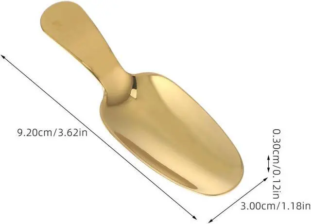 Alt view image 3 of 7 - Operitacx Gold Mini Dessert Spoons 3 Pcs, Short Handle Stainless Steel Ice Cream Spoons for Coffee, Tea, Sugar, Honey and Small Desserts