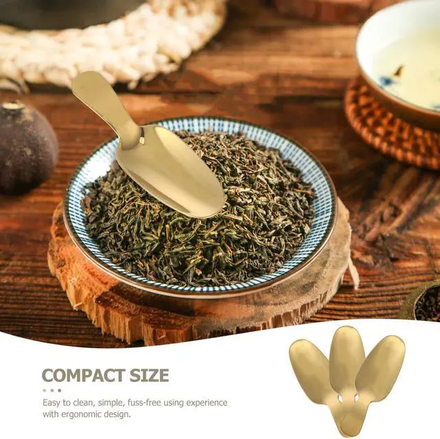 Alt view image 5 of 7 - Operitacx Gold Mini Dessert Spoons 3 Pcs, Short Handle Stainless Steel Ice Cream Spoons for Coffee, Tea, Sugar, Honey and Small Desserts