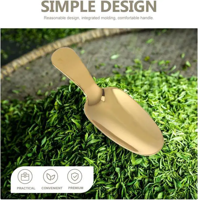Alt view image 7 of 7 - Operitacx Gold Mini Dessert Spoons 3 Pcs, Short Handle Stainless Steel Ice Cream Spoons for Coffee, Tea, Sugar, Honey and Small Desserts