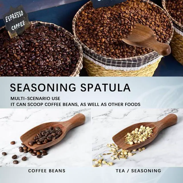 Alt view image 5 of 5 - Acacia Wood Scoop for Jars, 1.5 Tbsp Coffee Measure, 6.3 Inch