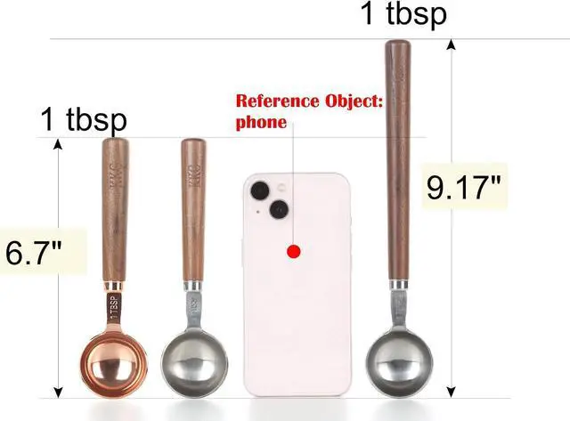 Alt view image 2 of 7 - KKC HOME ACCENTS Coffee Scoop Wood Handle for Ground Coffee,Tea Scoop for Loose Leaf Tea,Wooden Long Handle 1 Tablespoon for Coffee Beans,Loose Tea Bulk, Silver, 1 tbsp, 6.7 inch