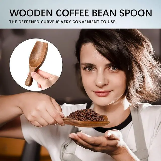 Alt view image 4 of 5 - Acacia Wood Scoop for Jars, 1.5 Tbsp Coffee Measure, 6.3 Inch
