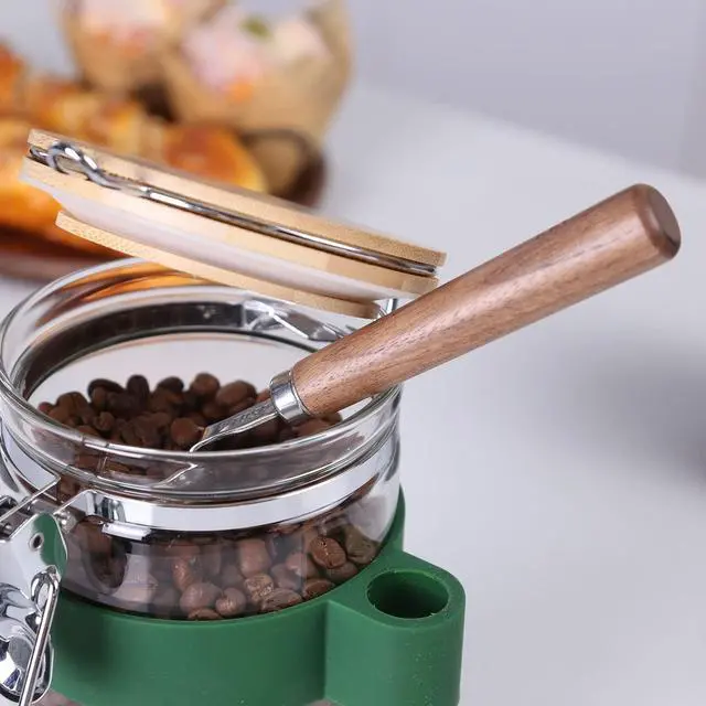 Alt view image 7 of 7 - KKC HOME ACCENTS Coffee Scoop Wood Handle for Ground Coffee,Tea Scoop for Loose Leaf Tea,Wooden Long Handle 1 Tablespoon for Coffee Beans,Loose Tea Bulk, Silver, 1 tbsp, 6.7 inch