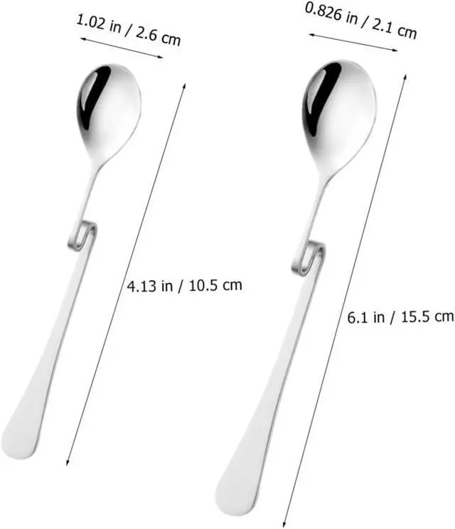 Alt view image 2 of 7 - SOLUSTRE 6-piece Stainless Steel Coffee Spoons S Shaped Hanging Stirring Spoon Set Bent Handle Teaspoons for Tea Dessert Honey Jam 6.10 in Kitchen Flatware