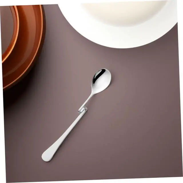 Alt view image 4 of 7 - SOLUSTRE 6-piece Stainless Steel Coffee Spoons S Shaped Hanging Stirring Spoon Set Bent Handle Teaspoons for Tea Dessert Honey Jam 6.10 in Kitchen Flatware