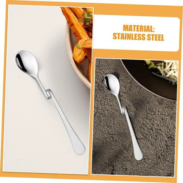 Alt view image 3 of 7 - SOLUSTRE 6-piece Stainless Steel Coffee Spoons S Shaped Hanging Stirring Spoon Set Bent Handle Teaspoons for Tea Dessert Honey Jam 6.10 in Kitchen Flatware