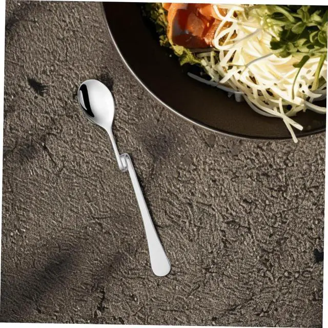 Alt view image 6 of 7 - SOLUSTRE 6-piece Stainless Steel Coffee Spoons S Shaped Hanging Stirring Spoon Set Bent Handle Teaspoons for Tea Dessert Honey Jam 6.10 in Kitchen Flatware