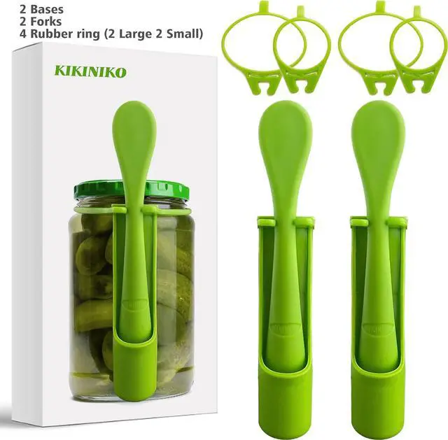Alt view image 2 of 7 - KIKINIKO Pickle Fork 2 Pack pickle grabber, olive fork pickle picker pickle gift kitchen gadgets pickle gifts pickle forks for the jar pickle holder