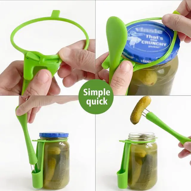 Alt view image 3 of 7 - KIKINIKO Pickle Fork 2 Pack pickle grabber, olive fork pickle picker pickle gift kitchen gadgets pickle gifts pickle forks for the jar pickle holder