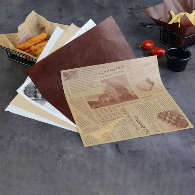 Alt view image 6 of 6 - 100Pcs Wax Paper Sheets for Food, Basket Liners Food Picnic Paper Sheets Greaseproof Deli Wrapping Sheets, 8.6 x 8.6 Inch (coffee)