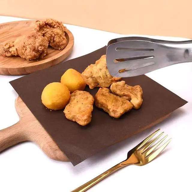 Alt view image 3 of 6 - 100Pcs Wax Paper Sheets for Food, Basket Liners Food Picnic Paper Sheets Greaseproof Deli Wrapping Sheets, 8.6 x 8.6 Inch (coffee)