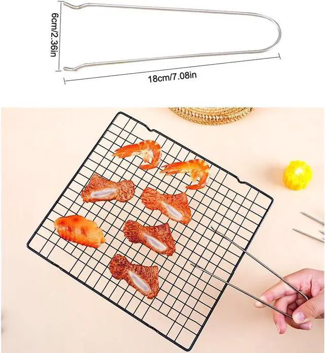 Alt view image 2 of 7 - 5 Pack Baking Rack Lifter Compact Stainless Steel Cooking Rack Lifter Gripper for Baking Sheet with Rack Set Cooling Racks Air Fryer Basket Steamer Rack Pressure Canner Racks BBQ Grill Topper
