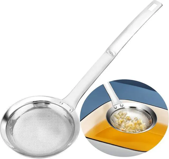 Main image of TBWHL Multi-functional Hot Pot Fat Skimmer Spoon - Stainless Steel Fine Mesh Food Strainer for Skimming Grease and Foam DIA 3.1"