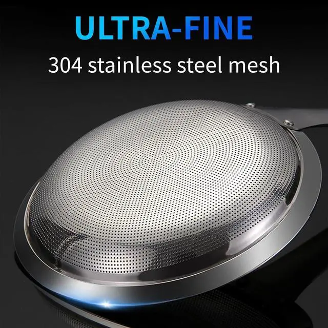 Alt view image 3 of 7 - TBWHL Multi-functional Hot Pot Fat Skimmer Spoon - Stainless Steel Fine Mesh Food Strainer for Skimming Grease and Foam DIA 3.1"
