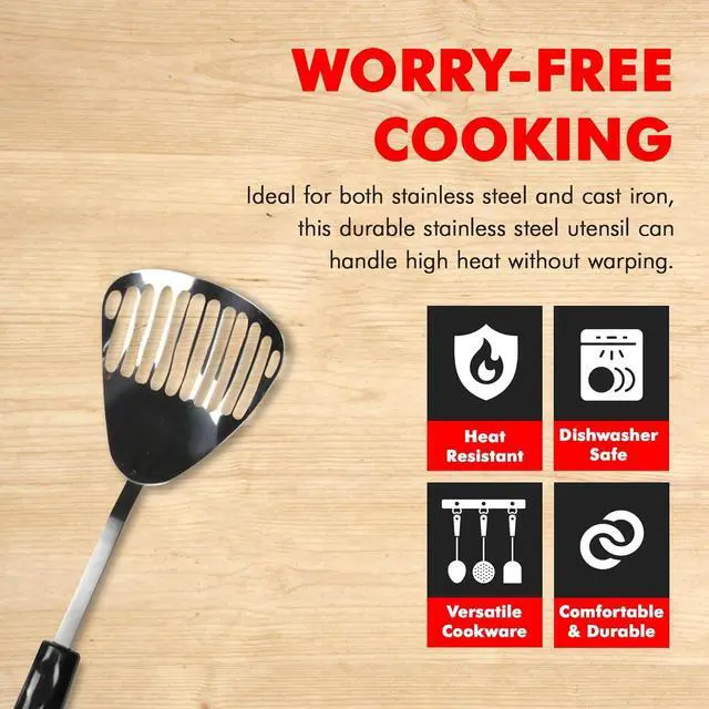 Alt view image 2 of 7 - Chef Craft Select Slotted Sturdy Skimmer, 13 inch, Stainless Steel
