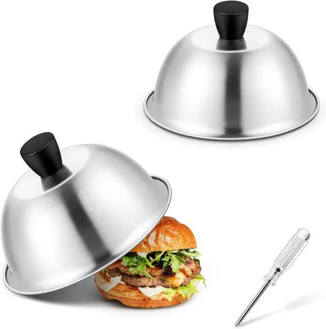 Main image of Joyfair 2PCS Basting Covers for Griddle, 6 Melting Dome Barbecue Tool Sets