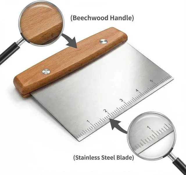 Alt view image 6 of 7 - Dough Cutter, Kitchen Scraper, Food Scrapers, Bench Scraper Kitchen Tool