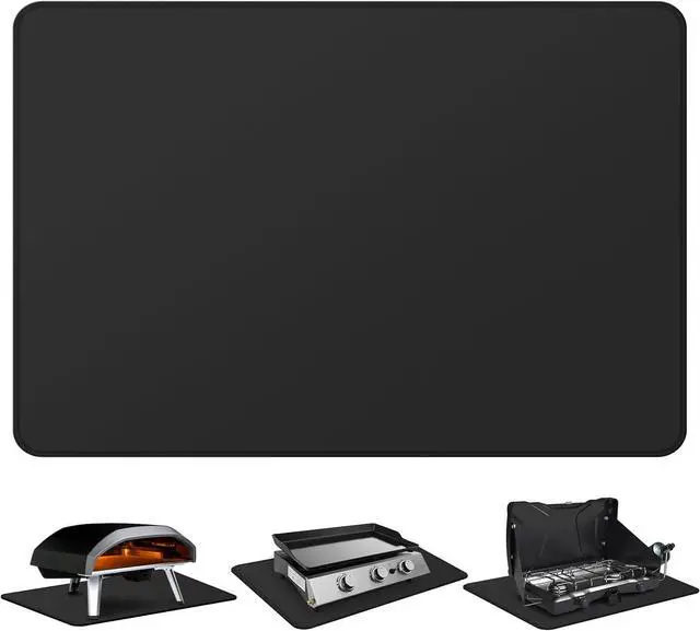 Main image of FLASLD Fireproof & Waterproof Under Blackstone Griddle BBQ Mat, Protect Your Prep Table and Outdoor Grill Table - Heat Resistant Grill Table Mat (Black,16 x 24in)