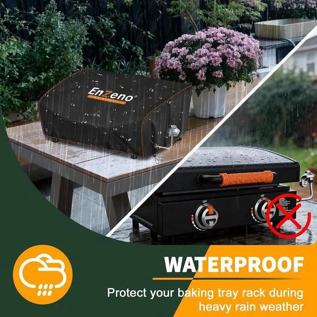 Alt view image 3 of 6 - Enzeno Griddle Cover for Blackstone 17 inch Tabletop Griddle with Hood,Grill Cover for Blackstone Adventure Ready and More Mini Camping Tabletop Griddle Waterproof Dustproof Windproof