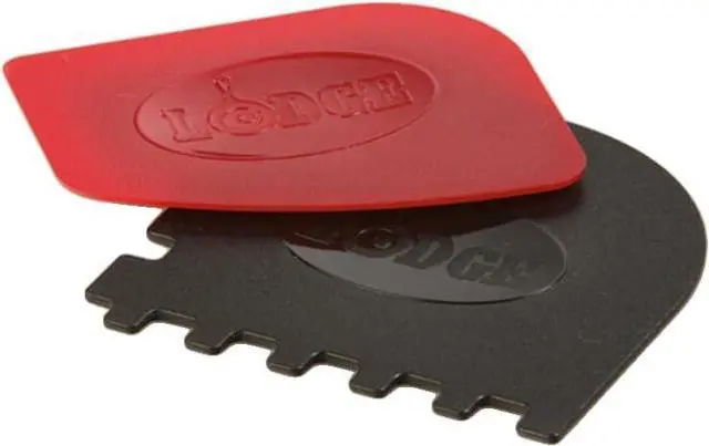 Main image of Lodge Cast Iron Grill Scraper Combo, 2 Pack, Red and Black