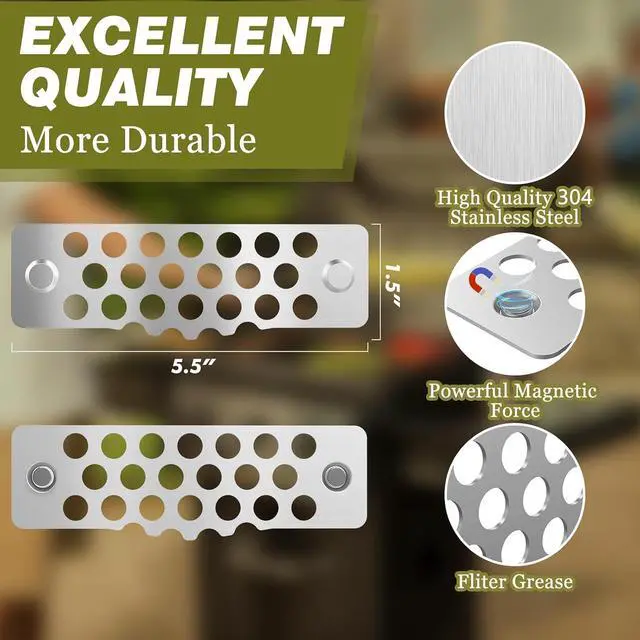 Alt view image 6 of 7 - Griddle Accessories of Blackstone Grease Gate Blocker, Compatible with All Blackstone Griddle Accessories, Blocks Food from Falling into Rear Grease Trap (1Pack)