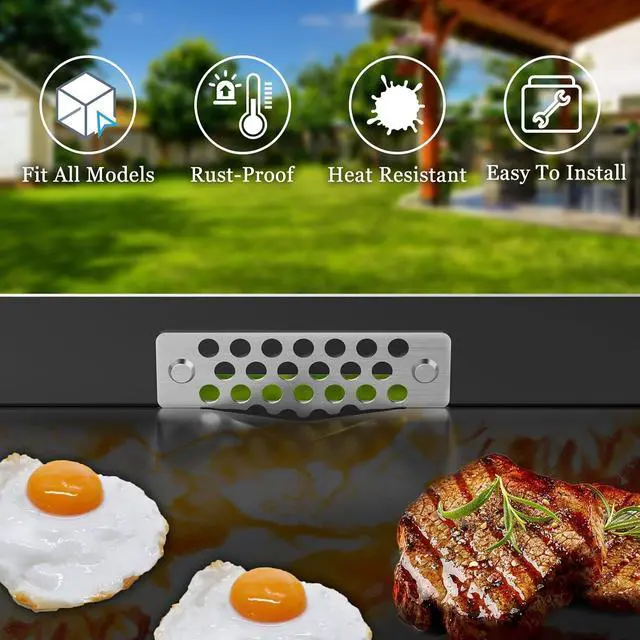 Alt view image 7 of 7 - Griddle Accessories of Blackstone Grease Gate Blocker, Compatible with All Blackstone Griddle Accessories, Blocks Food from Falling into Rear Grease Trap (1Pack)