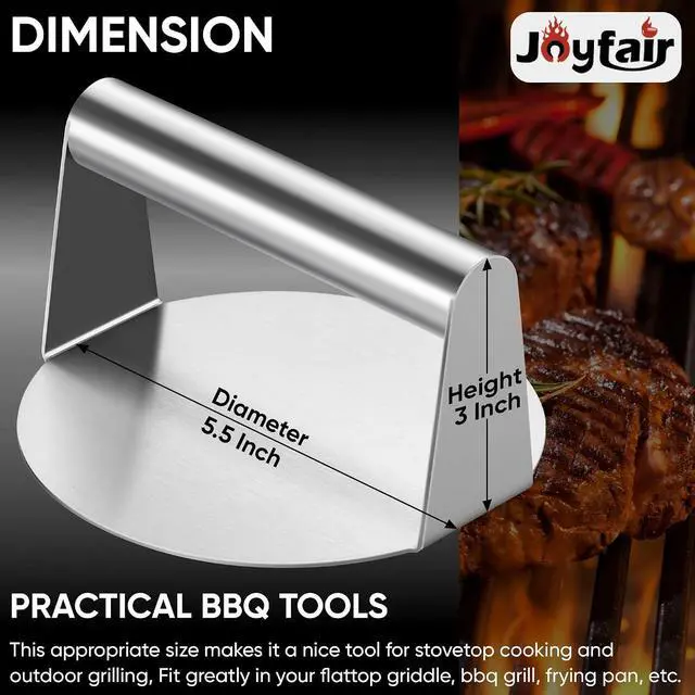 Alt view image 2 of 7 - Joyfair 5.5 Inch Smash Burger Press, Stainless Steel Burger Press for Meat