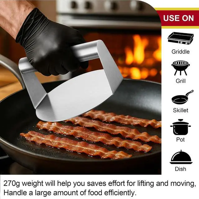 Alt view image 6 of 7 - Joyfair 5.5 Inch Smash Burger Press, Stainless Steel Burger Press for Meat