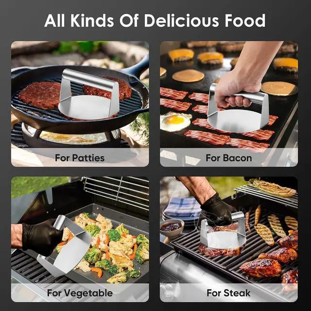 Alt view image 5 of 7 - Joyfair 5.5 Inch Smash Burger Press, Stainless Steel Burger Press for Meat