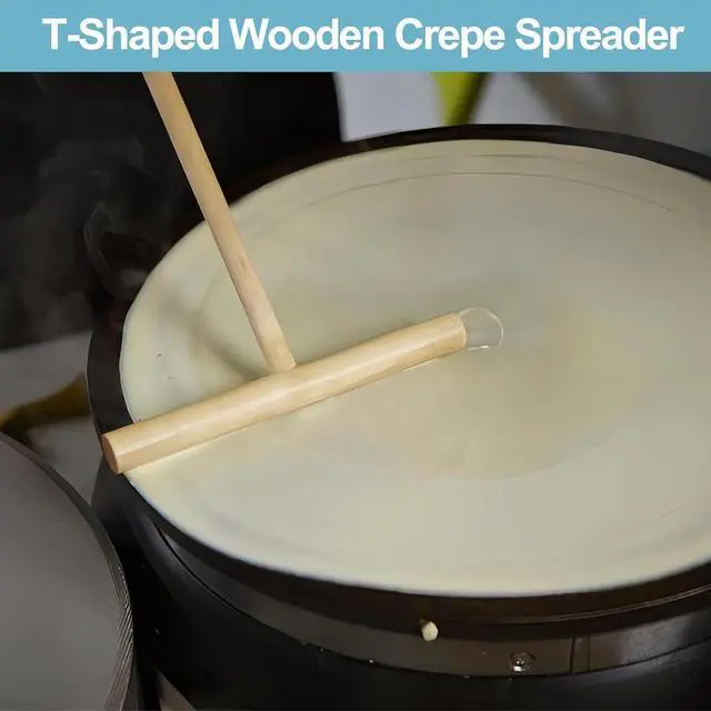 Alt view image 2 of 7 - Crepe Spreader and Spatula Set, Wooden Crepe Tools Kit for Any Pan Maker