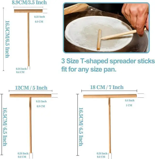 Alt view image 4 of 7 - Crepe Spreader and Spatula Set, Wooden Crepe Tools Kit for Any Pan Maker