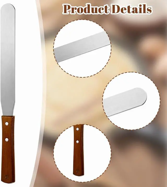 Alt view image 7 of 7 - Crepe Spreader and Spatula Kit Crepe Tools Kit 1 Pcs 12.6" Stainless Steel Spatula Turner 3 Pcs 3.5" 5" 7" Wooden T-Shaped Batter Spreaders Pancake Tool for Any Size Pan Maker