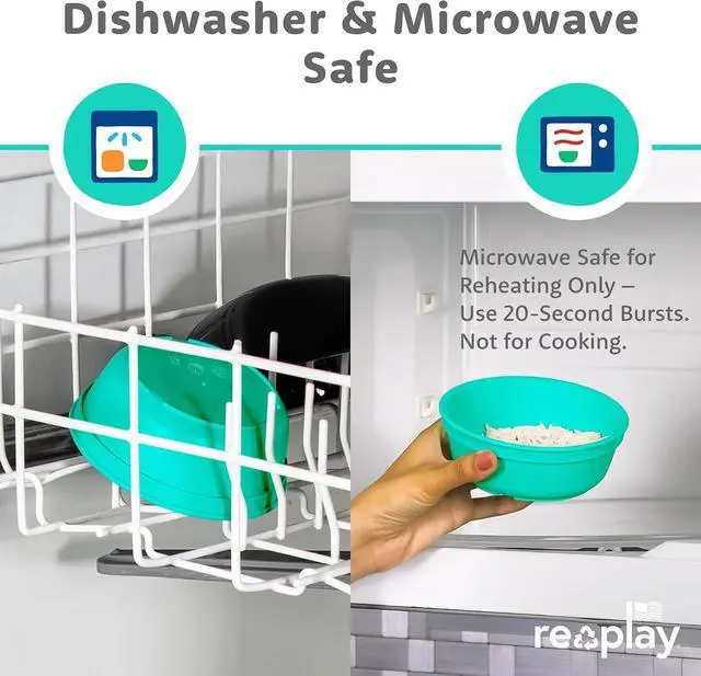 Alt view image 7 of 7 - Re-Play 12 oz. Toddler Bowls Set of 3 - Kids Deep-Walled, Durable & Reusable Snack and Meal Bowls, Dishwasher & Microwave Safe, BPA-Free, Made in USA from Recycled Plastic, Easter
