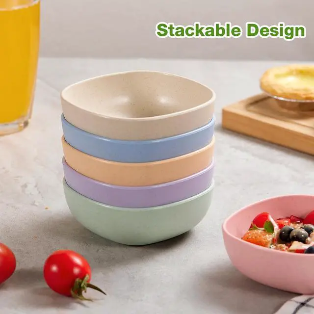 Alt view image 5 of 7 - Hlukana 6 Pack Wheat Straw Soy Sauce Dishes, 4.5 OZ Small Dessert Bowls, Unbreakable Dipping Bowl, Pinch Bowls Set, Dipping Sauce Cups, Mini Prep Bowls, Dip Bowls for Side Dish, Ketchup, Soy, BBQ