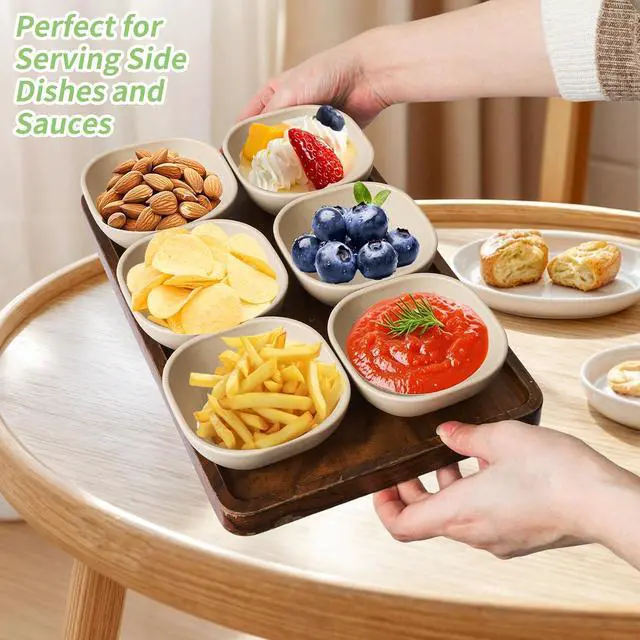 Alt view image 5 of 7 - SHECIPIN 6 Pack Small Plastic Bowls 4.5 OZ Unbreakable Wheat Straw Dipping Bowlsplastic ramekins, Assorted Colors Dipping Sauce Cups, dip cups Dessert, Ketchup