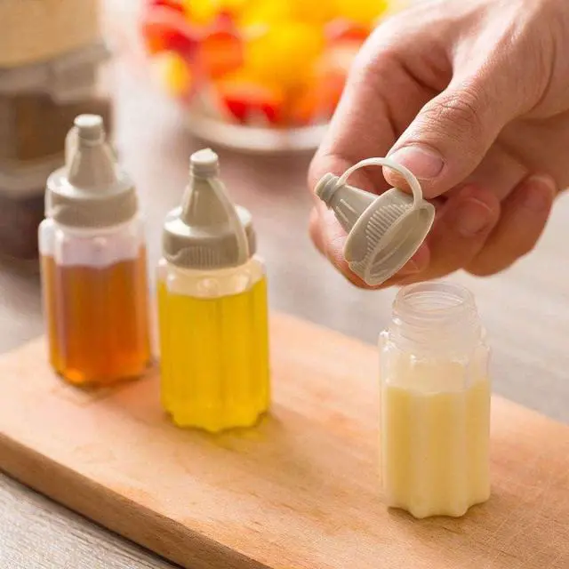 Alt view image 4 of 7 - 4pcs Mini Jam Squeeze Bottle Jar with Lid