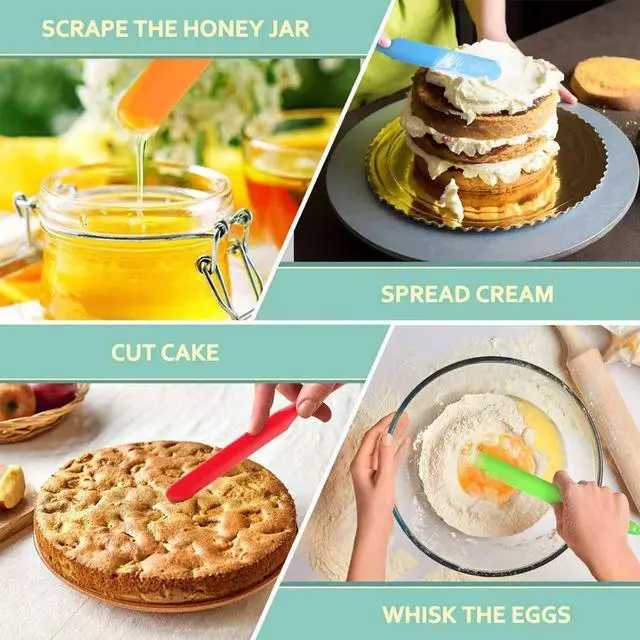Alt view image 7 of 7 - 4 Pcs Silicone Jar Spatula,10 Inch Jam Spreader for Peanut Butter,Heat-Resistant Food-Grade Jar Blender,Kitchen Spatula for Scraping Icing Bread Cream, Jam (Macaron colors4PCS)