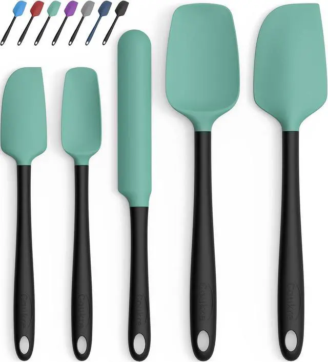 Main image of Coukre Silicone Spatula Set of 5,High Temperature Resistant, Food Grade Silicone, Dishwasher Safe, for Baking, Cooking (Aqua Green)