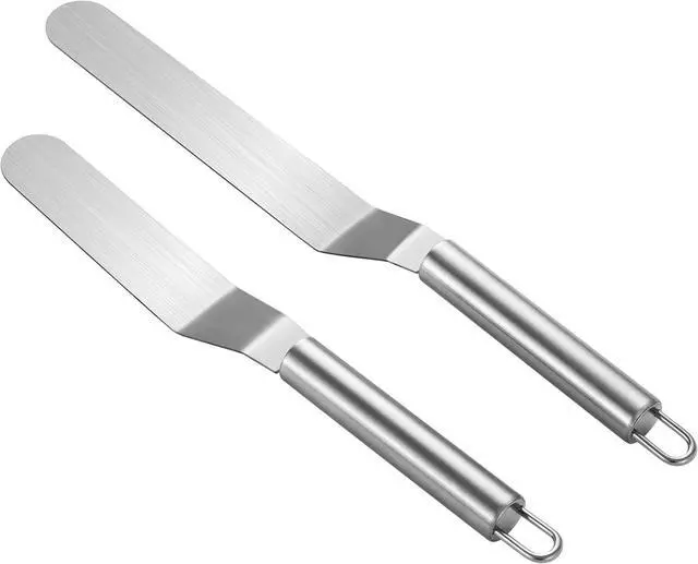 Main image of 2 PCS Picxeic Offset SpatulaPremium Stainless Steel Cake Decorating Tools - One Set Include 6, 8 inch, Icing Spatula for Home Cooking