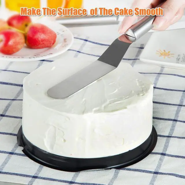 Alt view image 6 of 7 - 2 PCS Picxeic Offset SpatulaPremium Stainless Steel Cake Decorating Tools - One Set Include 6, 8 inch, Icing Spatula for Home Cooking